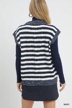 Load image into Gallery viewer, Umgee Cable Knit Collared Vest Sweater in Navy