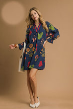 Load image into Gallery viewer, Umgee Floral Print Shift Mini Dress in Midnight Mix