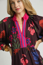 Load image into Gallery viewer, Umgee Mixed Floral Print Mini Dress in Burgundy Mix