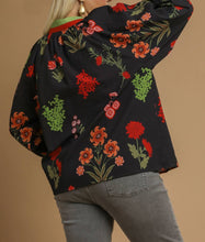 Load image into Gallery viewer, Umgee Mixed Floral Textured Top in Black Mix