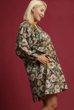 Load image into Gallery viewer, Umgee Vintage Camilla Print Mini Dress in Olive Mix