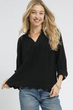 Load image into Gallery viewer, Umgee Solid Color Linen Blend Boho Top in Black