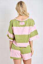 Load image into Gallery viewer, BaeVely OVERSIZED Bold Block Contrasting Striped Knit Top in Pink/Green