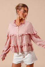 Load image into Gallery viewer, So Me Variegated Stripe Reversible Flowy Boho Top in Blush ON ORDER