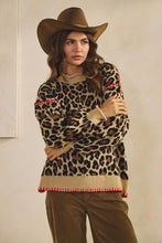 Load image into Gallery viewer, LovLov Knit Sweater with Contrasting Details in Leopard