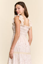 Load image into Gallery viewer, Davi & Dani Flower And Bunnies Print Maxi Dress in Mocha