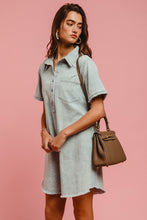 Load image into Gallery viewer, BiBi Washed Twill Dress in Slate Blue