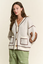Load image into Gallery viewer, J.nna Soft Knit Horse Print Back Cardigan in Oatmeal Brown
