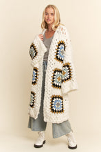 Load image into Gallery viewer, Davi & Dani Granny Square Crochet Cardigan in White Multi