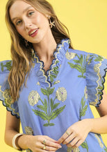 Load image into Gallery viewer, Umgee Bold Floral Print Mini Dress in Periwinkle Mix