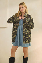 Load image into Gallery viewer, Veveret Printed Rhinestone Jacket in Camo