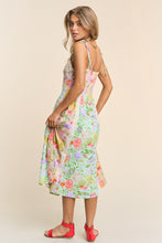 Load image into Gallery viewer, J.nna Floral Print Midi Dress with Lace Trim in Garden Dream