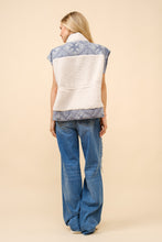 Load image into Gallery viewer, Blue B Quilted Paisley and Faux Shearling Vest in Off White