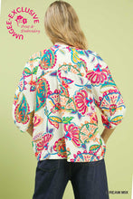 Load image into Gallery viewer, Umgee Paisley Print V Neck Top in Cream Mix