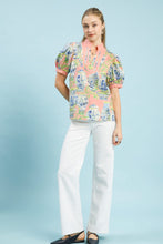 Load image into Gallery viewer, Umgee Chinoiserie Toile Print Top in Coral Mix