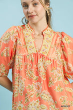 Load image into Gallery viewer, Umgee Boho Floral Print Top in Apricot