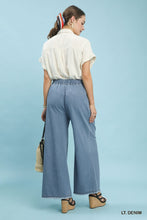 Load image into Gallery viewer, Umgee Stone Washed Wide Leg Pants in Light Denim