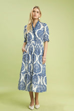 Load image into Gallery viewer, Umgee Medallion Paisley Print Midi Dress in Blue
