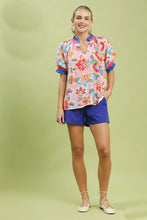 Load image into Gallery viewer, Umgee Vibrant Botanical Floral Print Top in Peony