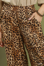 Load image into Gallery viewer, Umgee Leopard Print Scallop Hem Wide Leg Pants in Latte