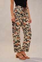 Load image into Gallery viewer, Blue B Camo Print Barrel Leg Pants with Grommet Waistband in Camo Mix