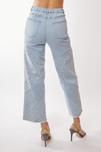 Load image into Gallery viewer, Davi & Dani Denim Pants with Paisley and Ditzy Floral Print in Light Denim