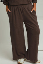 Load image into Gallery viewer, Umgee Textured Jacquard Straight Pants in Coco Brown