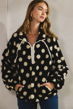 Load image into Gallery viewer, LovLov Fleece Polka Dot Jacket in Black