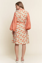 Load image into Gallery viewer, J.nna Mix n Match Floral Belted Dress in Orange Crush