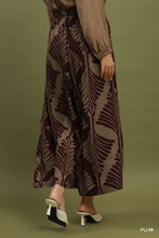 Load image into Gallery viewer, Umgee Abstract Botanical Print Wide Leg Pants in Plum