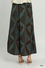 Load image into Gallery viewer, Umgee Abstract Botanical Print Wide Leg Pants in Teal