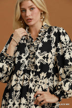 Load image into Gallery viewer, Umgee Mix Border Print Ruffle Maxi Dress in Black Mix