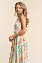 Load image into Gallery viewer, J.nna Floral Print Midi Dress with Lace Trim in Garden Dream