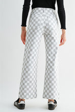 Load image into Gallery viewer, Mica Denim High-Rise Wide Leg Ankle Chess Print Jeans in Tide Grey