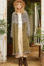 Load image into Gallery viewer, POL Color Contrasting and Textured Contrasting Fabric Long Jacket in Black Multi