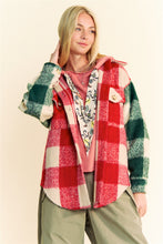 Load image into Gallery viewer, Davi & Dani Brushed Buffalo Plaid Shacket in Red Multi