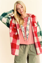 Load image into Gallery viewer, Davi & Dani Brushed Buffalo Plaid Shacket in Red Multi