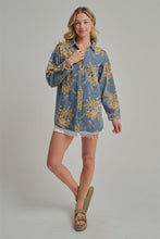 Load image into Gallery viewer, BON Floral Print Denim Top in Floral Denim