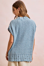 Load image into Gallery viewer, BiBi Mineral Washed Knit Boxy Cardigan in Washed Denim