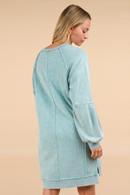 Load image into Gallery viewer, Very J Mineral Washed Terry Knit Dress in Sage