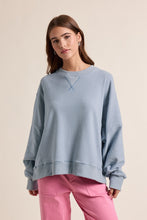 Load image into Gallery viewer, Wishlist Striped Drop Shoulder Sweatshirt in Ivory/Blue