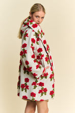 Load image into Gallery viewer, Davi & Dani Chunky Floral Embroidery Hooded Jacket in White