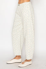 Load image into Gallery viewer, STITCH & Co Floral Barrel Pants in Cream Ditzy Blue