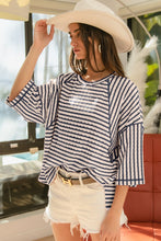 Load image into Gallery viewer, BiBi Textured Striped Top in Royal
