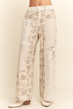 Load image into Gallery viewer, Davi & Dani Floral Star Patched Pants in Natural/D.Grey