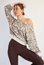 Load image into Gallery viewer, Rae Mode Animal Print French Terry Tops in Brown