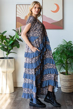 Load image into Gallery viewer, Oli & Hali Mixed Floral Print Layered Maxi Dress in Blue