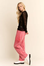 Load image into Gallery viewer, Davi & Dani Sheer Floral Mixed Velvet Mesh Top in Black