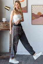 Load image into Gallery viewer, Oli & Hali Mineral Washed Star Detailed Joggers in Black