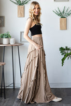 Load image into Gallery viewer, Oli & Hali Ruffled Trim Wide Leg Pants in Mocha